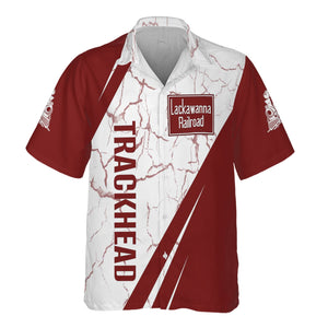 Railspirit Personalized Delaware, Lackawanna and Western Railroad Hawaiian Shirt Crackle Texture Style DL&W Shirt For Trackhead