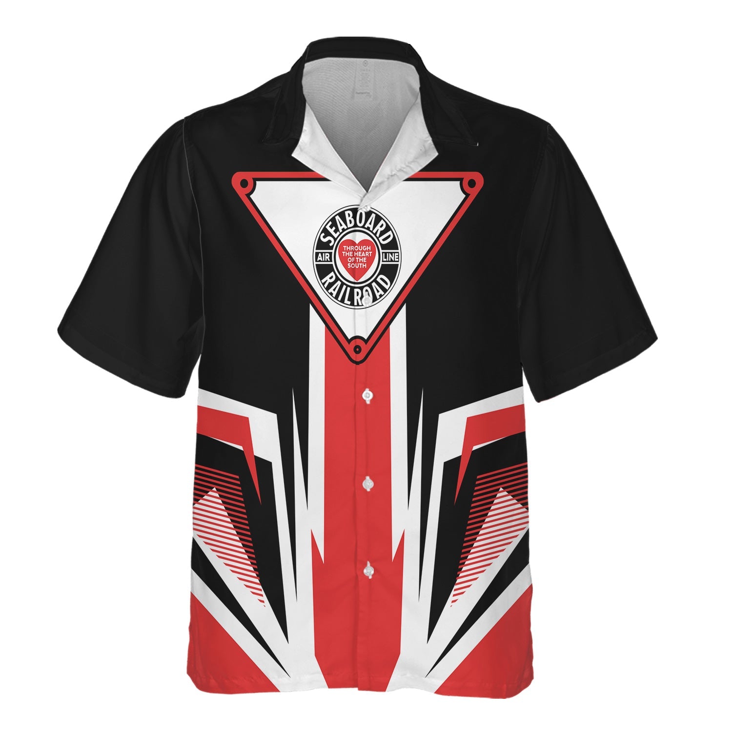 Railspirit Seaboard Air Line Railroad Hawaiian Shirt Bold Graphic Style All Over Printed Shirt