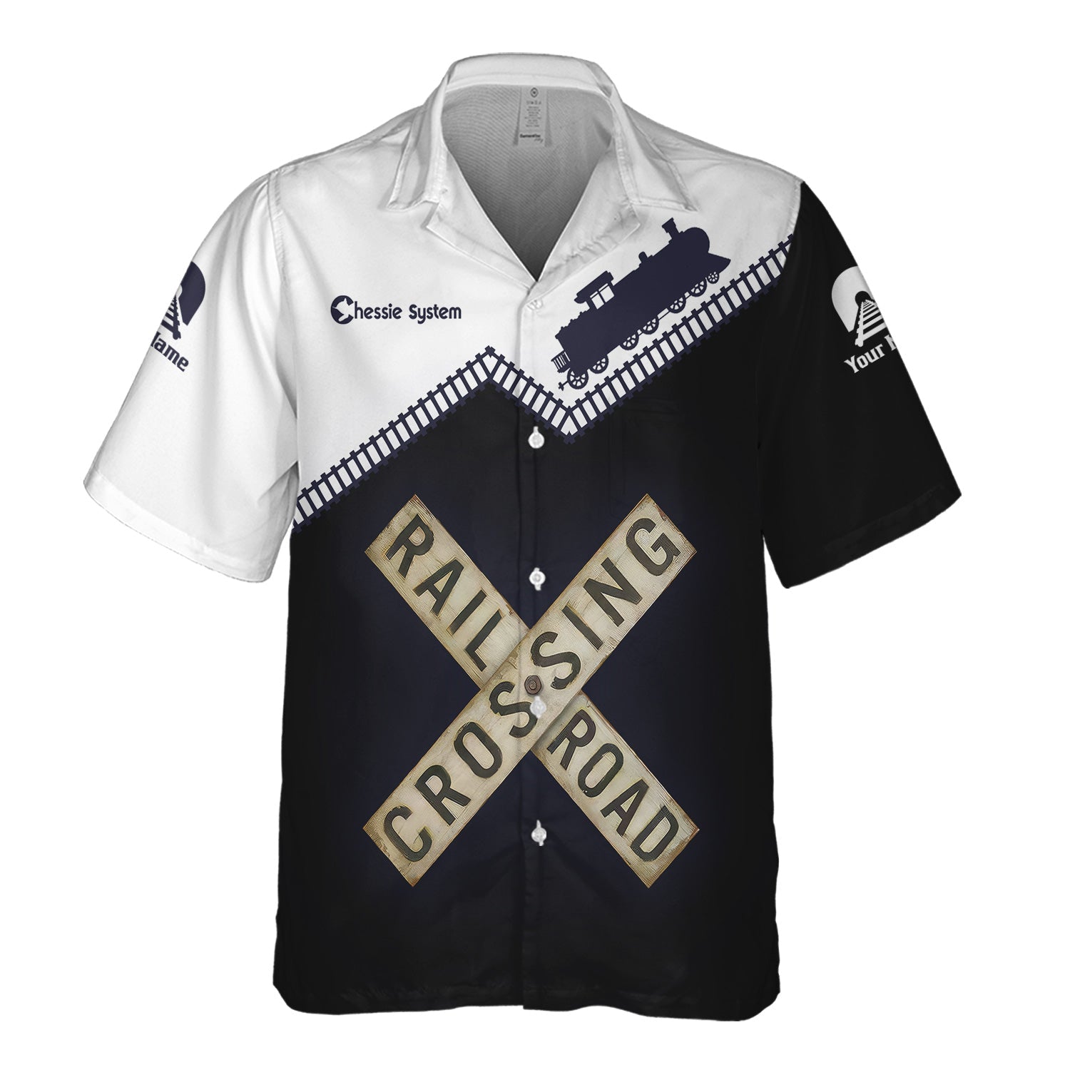 Railspirit Personalized Chessie System Railroad Hawaiian Shirt Railroad Crossing Printed Train Track Shirt