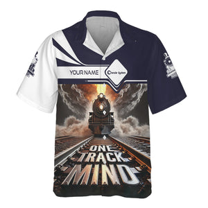 Railspirit Personalized Chessie System Railroad Hawaiian Shirt One Track Mind Train Printed Shirt