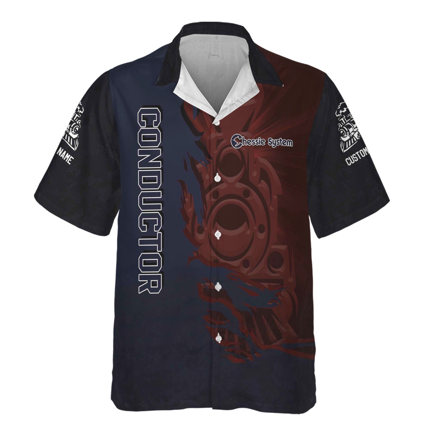 Railspirit Personalized Chessie System Railroad Hawaiian Shirt Blazing Style with Custom Position Train Shirt