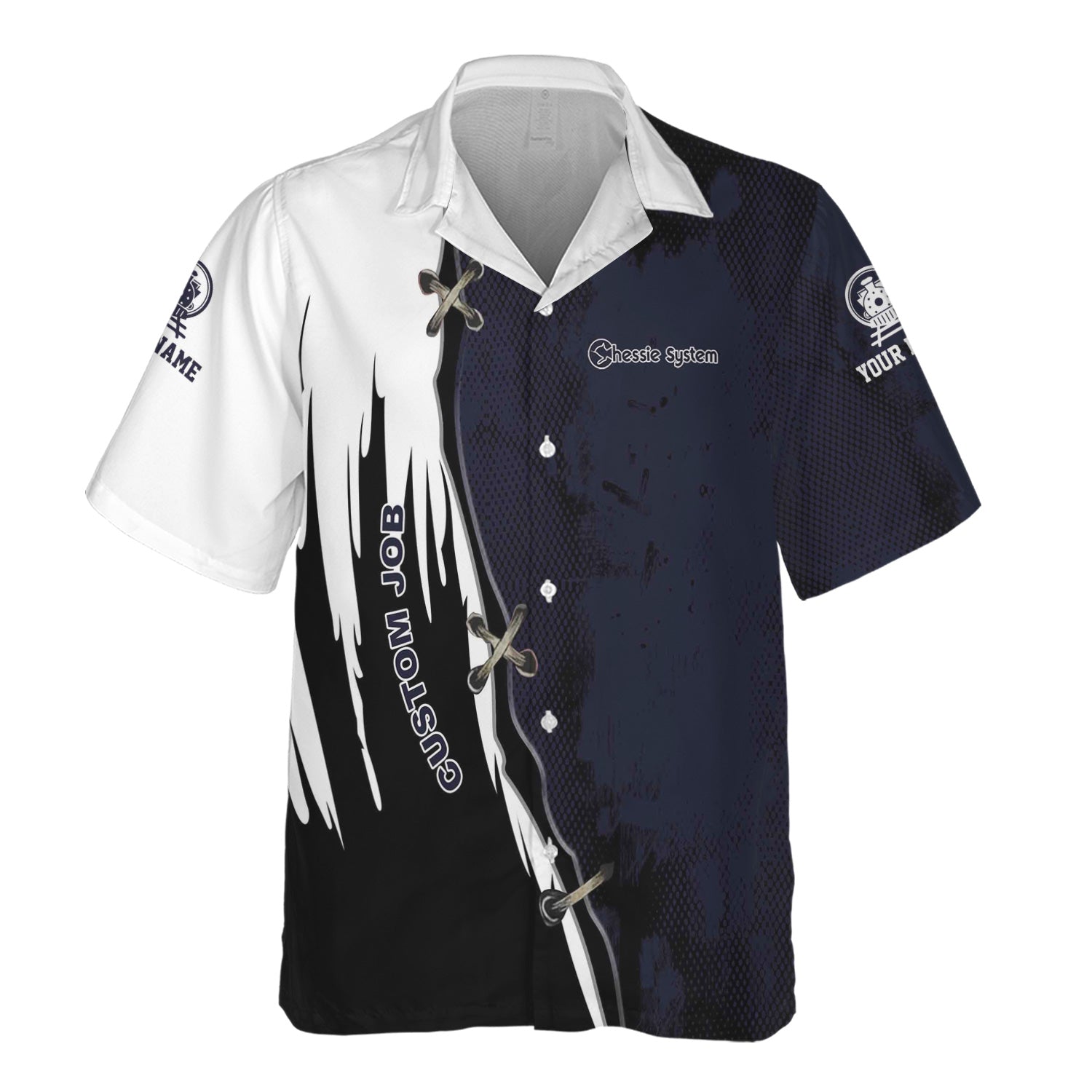 Railspirit Personalized Chessie System Railroad Hawaiian Shirt Retro Stitches Design with Custom Position Train Shirt