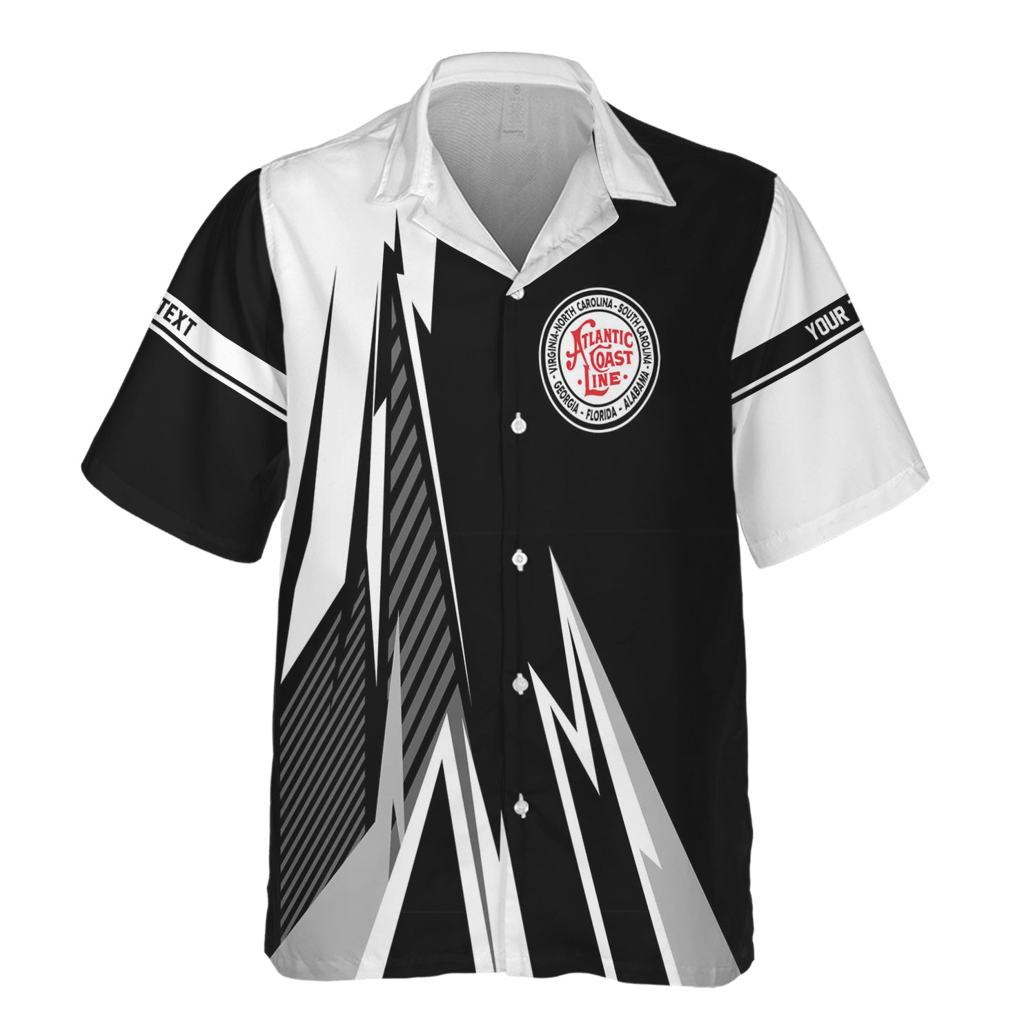 Railspirit Personalized Atlantic Coast Line Railroad Hawaiian Shirt Lightning-Inspired Railway Style Shirt For Train Lovers