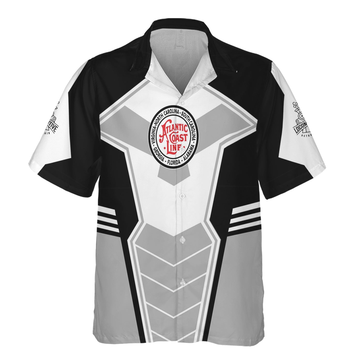 Railspirit Personalized Atlantic Coast Line Railroad Hawaiian Shirt Engine-Inspired Style Train Shirt for Railroad Fanatic