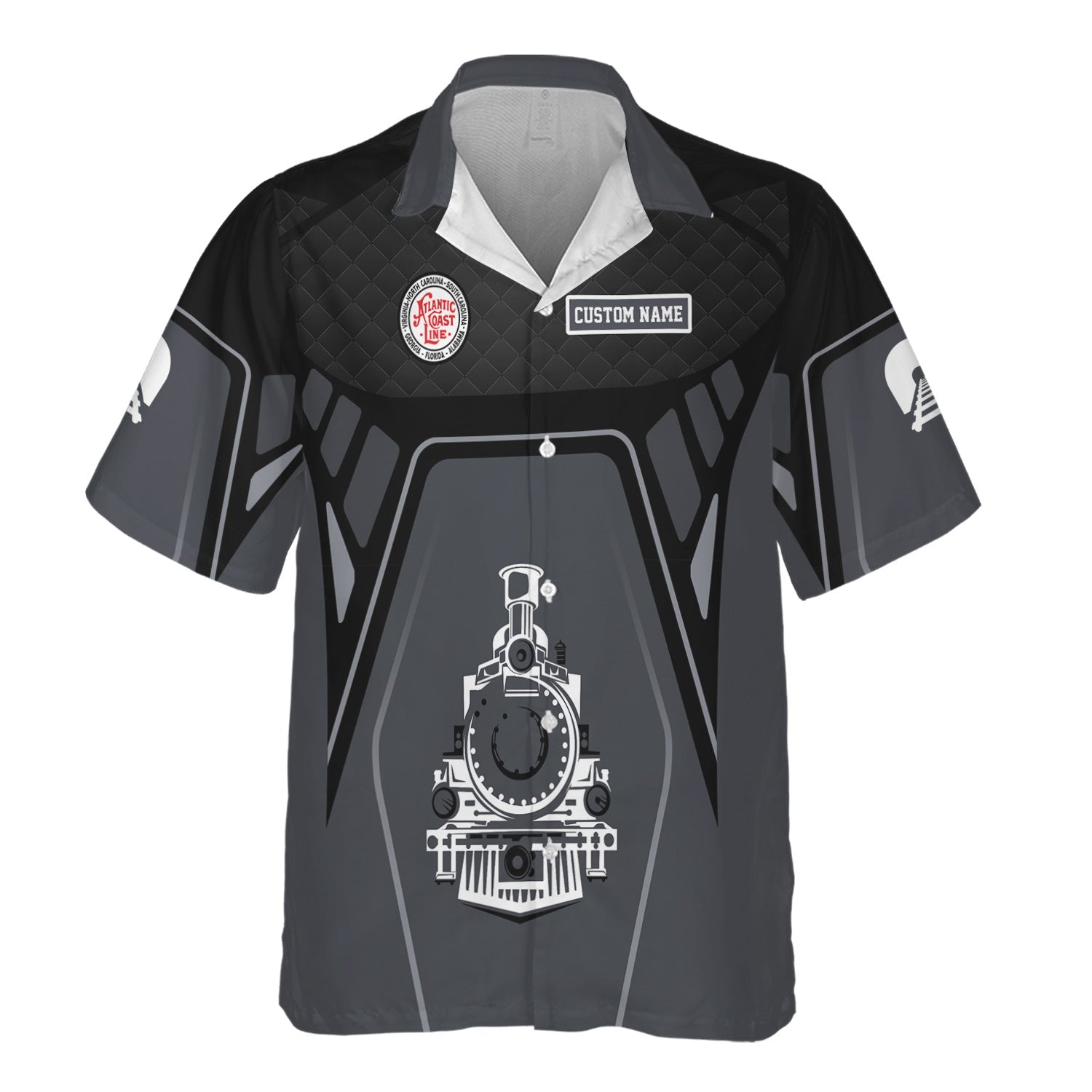 Railspirit Personalized Atlantic Coast Line Railroad Hawaiian Shirt Steam Locomotive Engine Graphic Train Shirt All Over Print