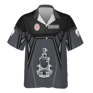 Railspirit Personalized Atlantic Coast Line Railroad Hawaiian Shirt Steam Locomotive Engine Graphic Train Shirt All Over Print