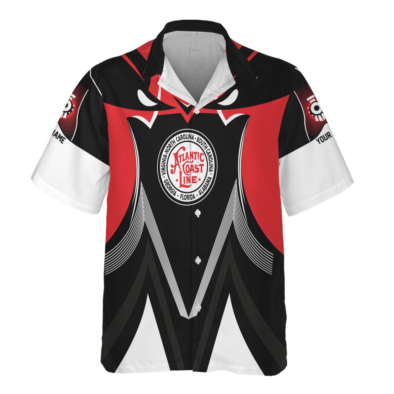 Railspirit Personalized Atlantic Coast Line Railroad Hawaiian Shirt Vibrant Graphic Pattern Shirt For Train Enthusiasts