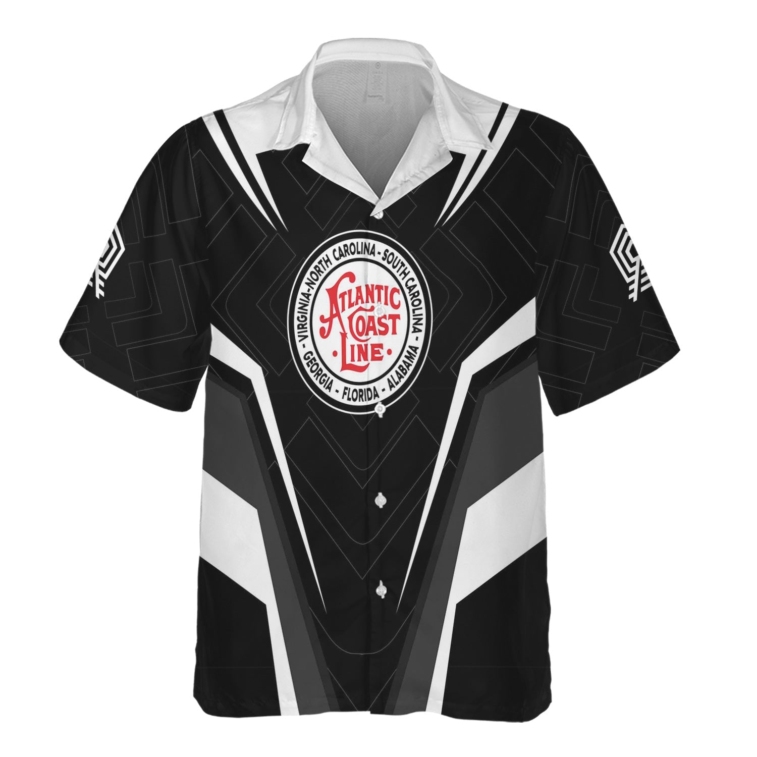 Railspirit Personalized Atlantic Coast Line Railroad Hawaiian Shirt Railway Inspired Apparel Train Shirt For Train Lovers