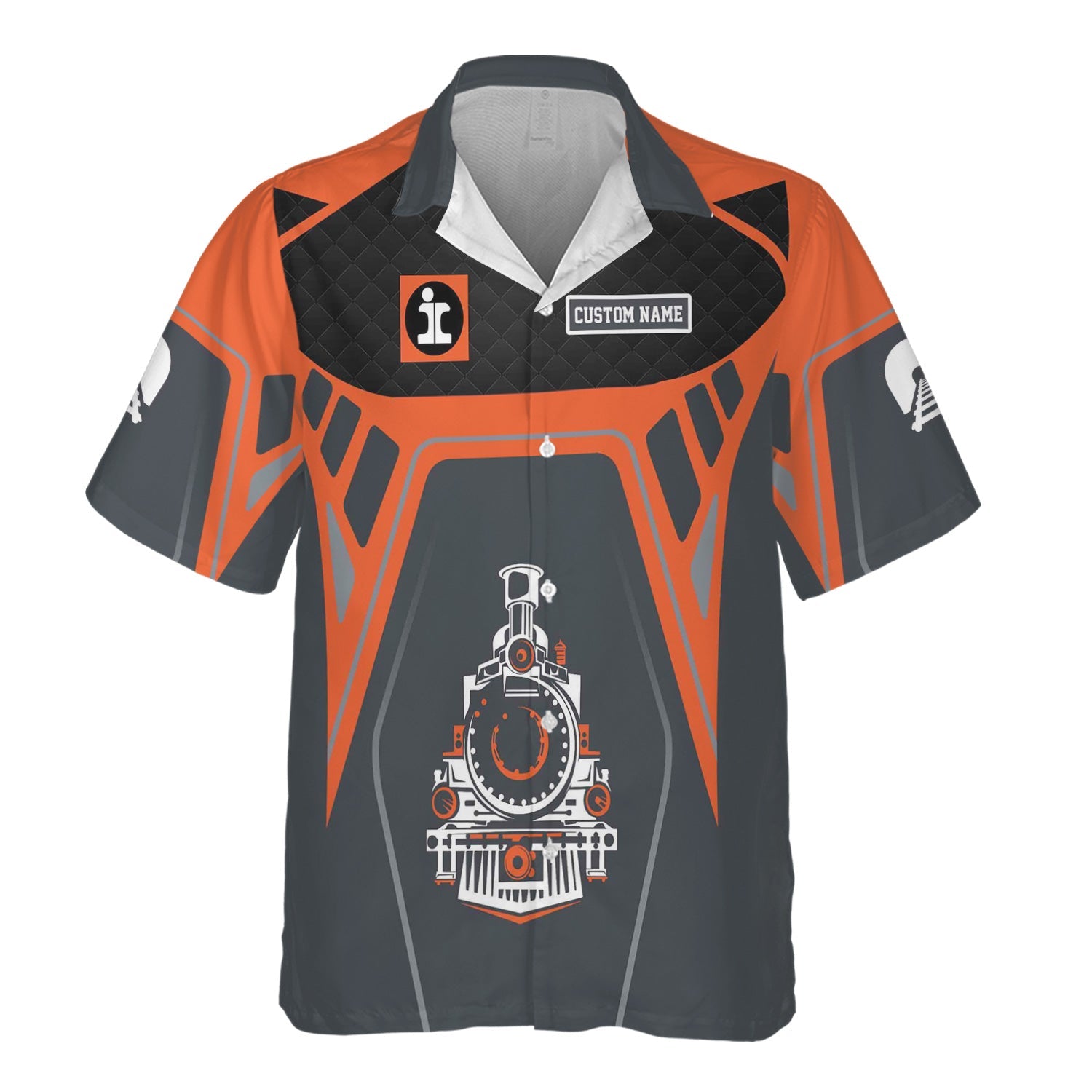 Railspirit Personalized Illinois Central Railroad Hawaiian Shirt Steam Locomotive Engine Graphic Train Shirt All Over Print