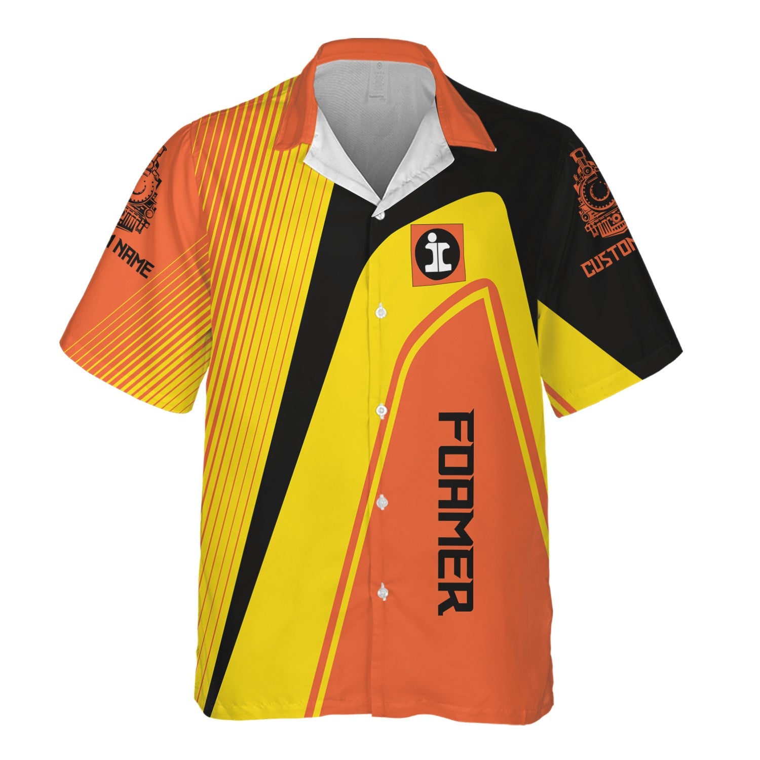 Railspirit Personalized Illinois Central Railroad Hawaiian Shirt Vibrant Striking Style Shirt For Rail Enthusiasts