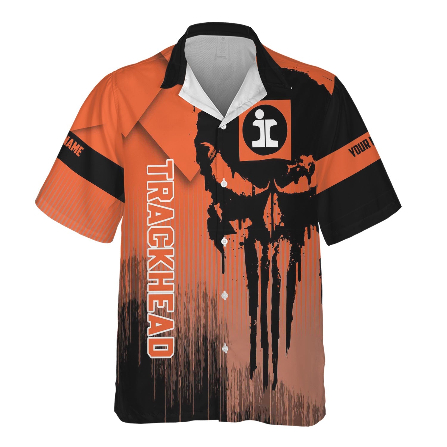 Railspirit Personalized Illinois Central Railroad Hawaiian Shirt Skull Design with Custom Job Train Shirt for Trackhead Crew