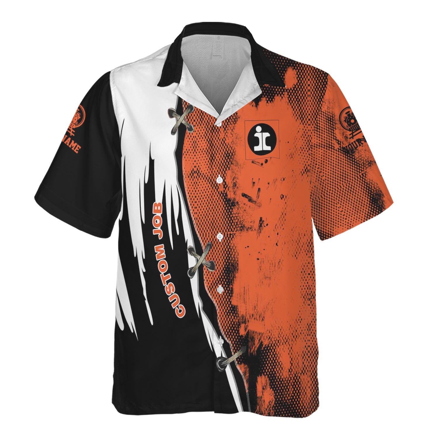 Railspirit Personalized Illinois Central Railroad Hawaiian Shirt Retro Stitches Design with Custom Position Train Shirt