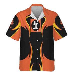 Railspirit Personalized Illinois Central Railroad Hawaiian Shirt Distinctive Flame Style Shirt For Steam Engine Addict