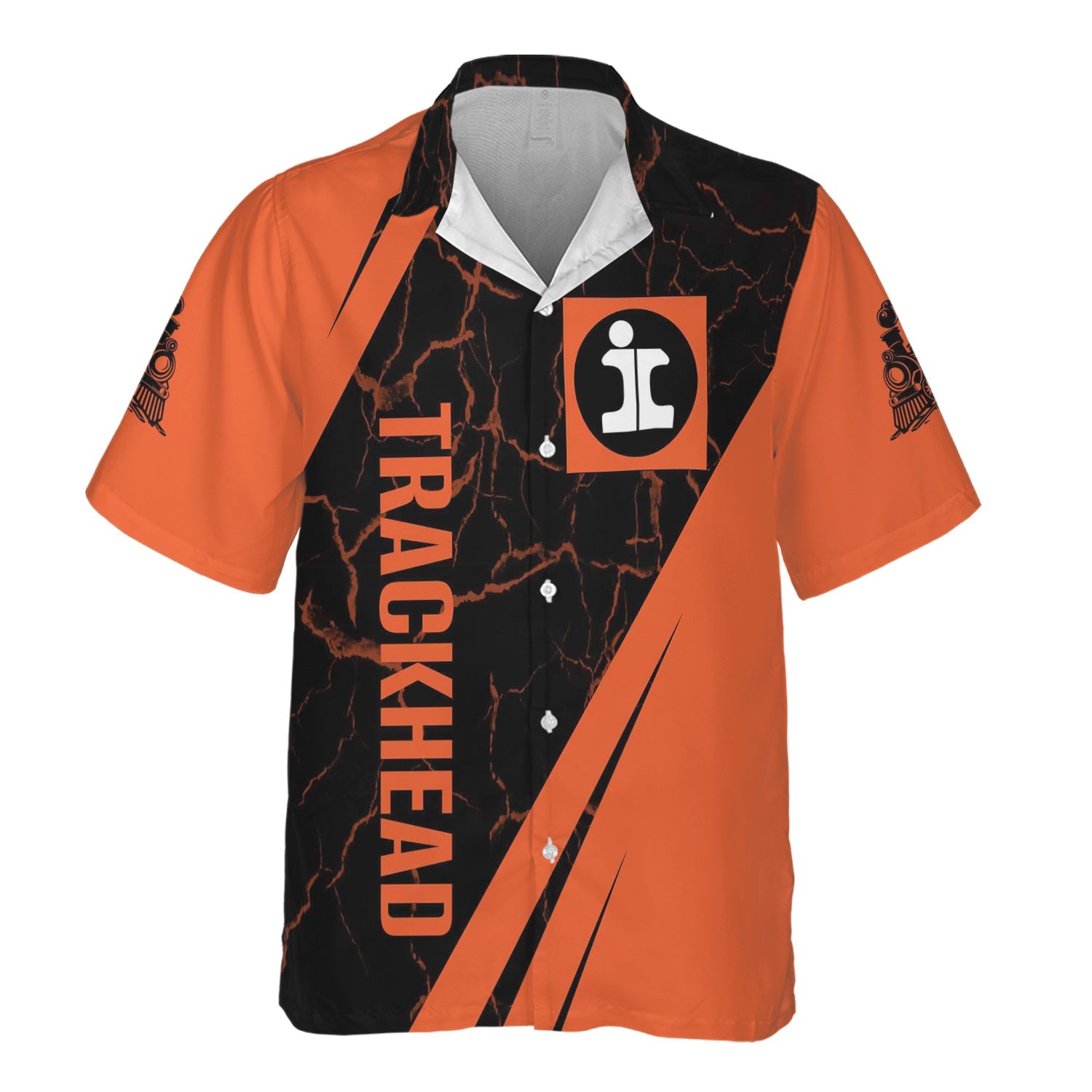 Railspirit Personalized Illinois Central Railroad Hawaiian Shirt Crackle Texture Style Shirt For Trackhead