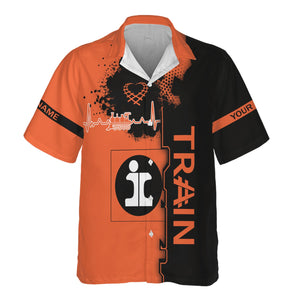 Railspirit Personalized Illinois Central Railroad Hawaiian Shirt Engine Heartbeat and Track Love Style Shirt Gift Idea For Train Lovers