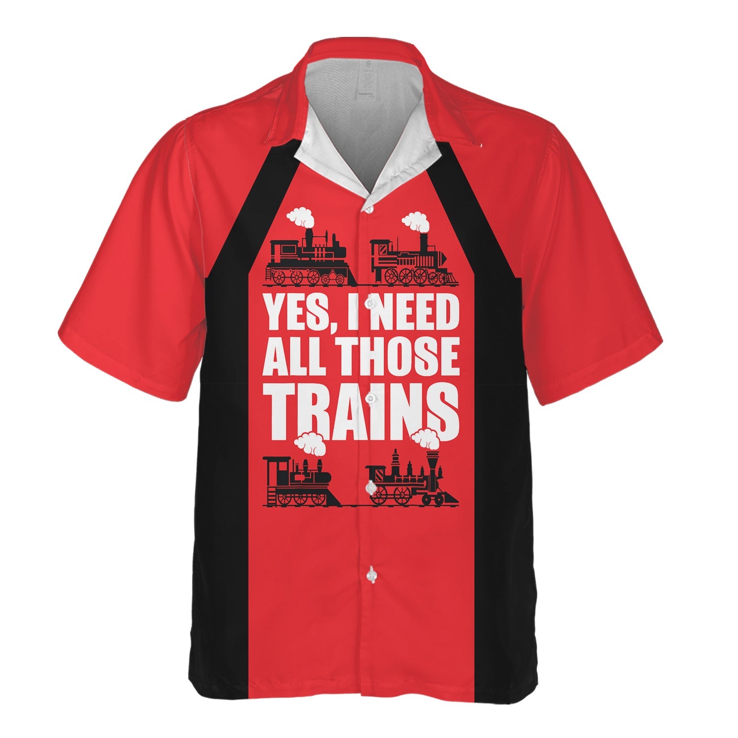 Railspirit Custom Name Chicago, Milwaukee, St. Paul and Pacific Railroad Hawaiian Shirt Yes I Need All Those Train Milwaukee Road Printed Shirt