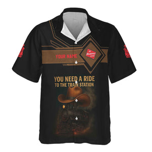 Railspirit Personalized Chicago, Milwaukee, St. Paul and Pacific Railroad Hawaiian Shirt You Need A Ride To The Train Station Milwaukee Road Shirt