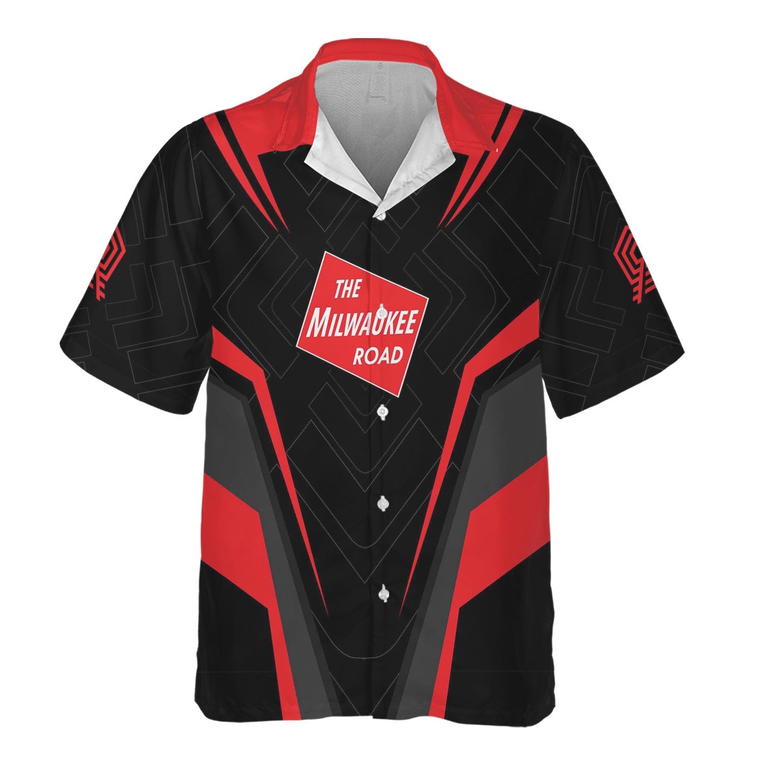 Railspirit Personalized Chicago, Milwaukee, St. Paul and Pacific Railroad Hawaiian Shirt Railway Inspired Apparel Milwaukee Road Train Shirt