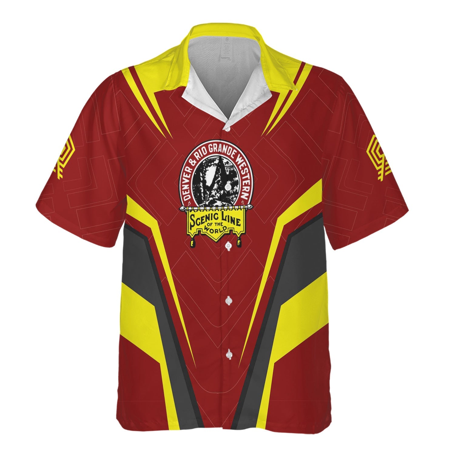 Railspirit Personalized Denver and Rio Grande Western Railroad Hawaiian Shirt Railway Inspired Apparel Train Shirt For Train Lovers