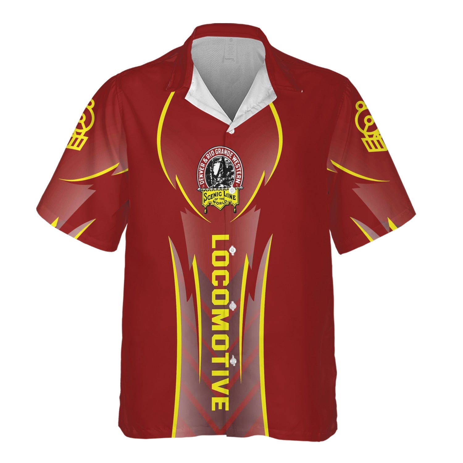 Railspirit Personalized Denver and Rio Grande Western Railroad Hawaiian Shirt Striking Line Style Train Shirt For Locomotive Lovers