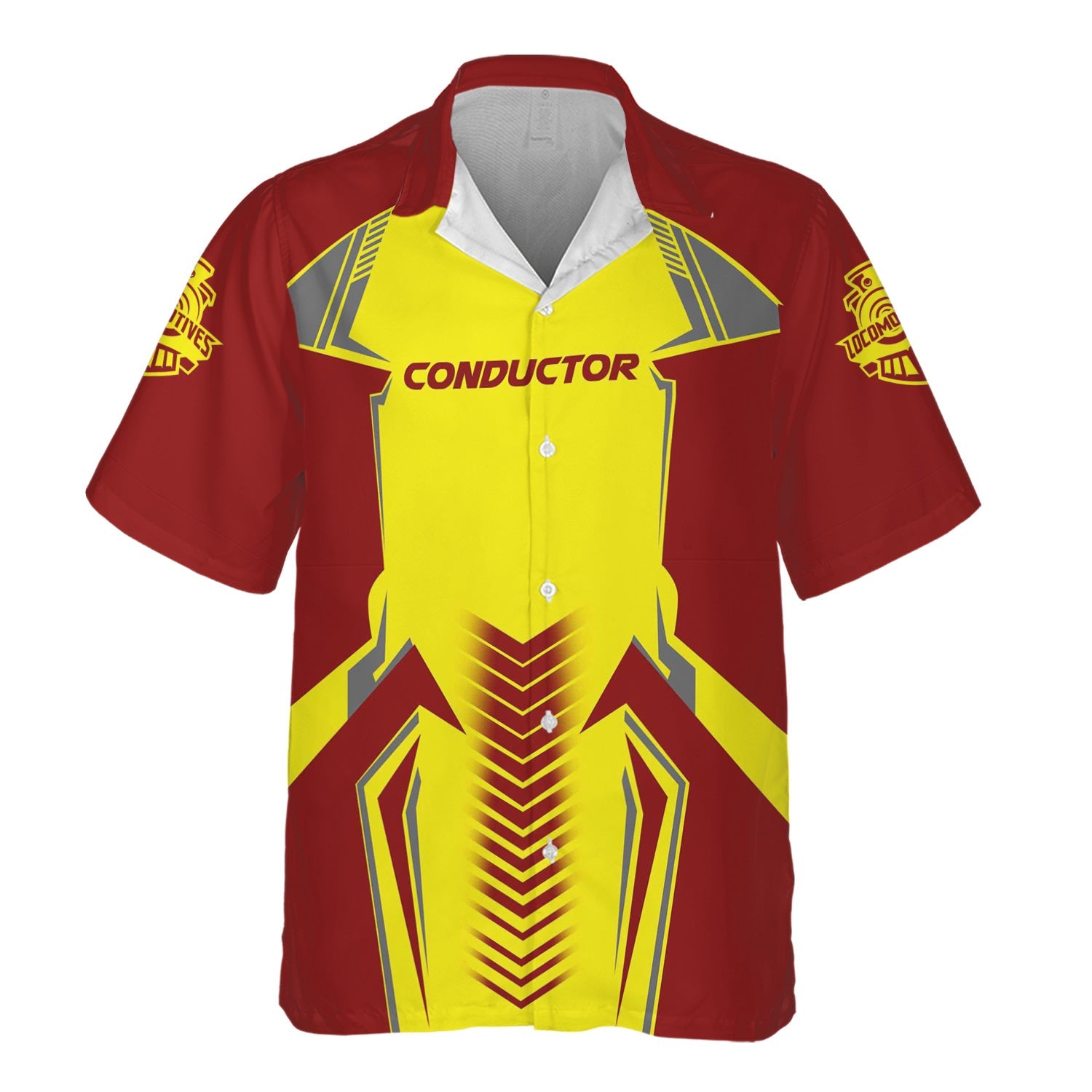 Railspirit Personalized Denver and Rio Grande Western Railroad Hawaiian Shirt Standout Style with Custom Position Train Shirt