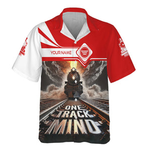 Railspirit Personalized Missouri Pacific Railroad Hawaiian Shirt One Track Mind Train Printed Shirt