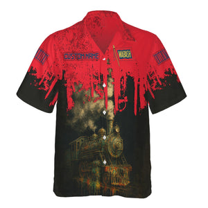 Railspirit Personalized Wabash Railroad Hawaiian Shirt Vintage Train Art Style Shirt For Locomotive Fans