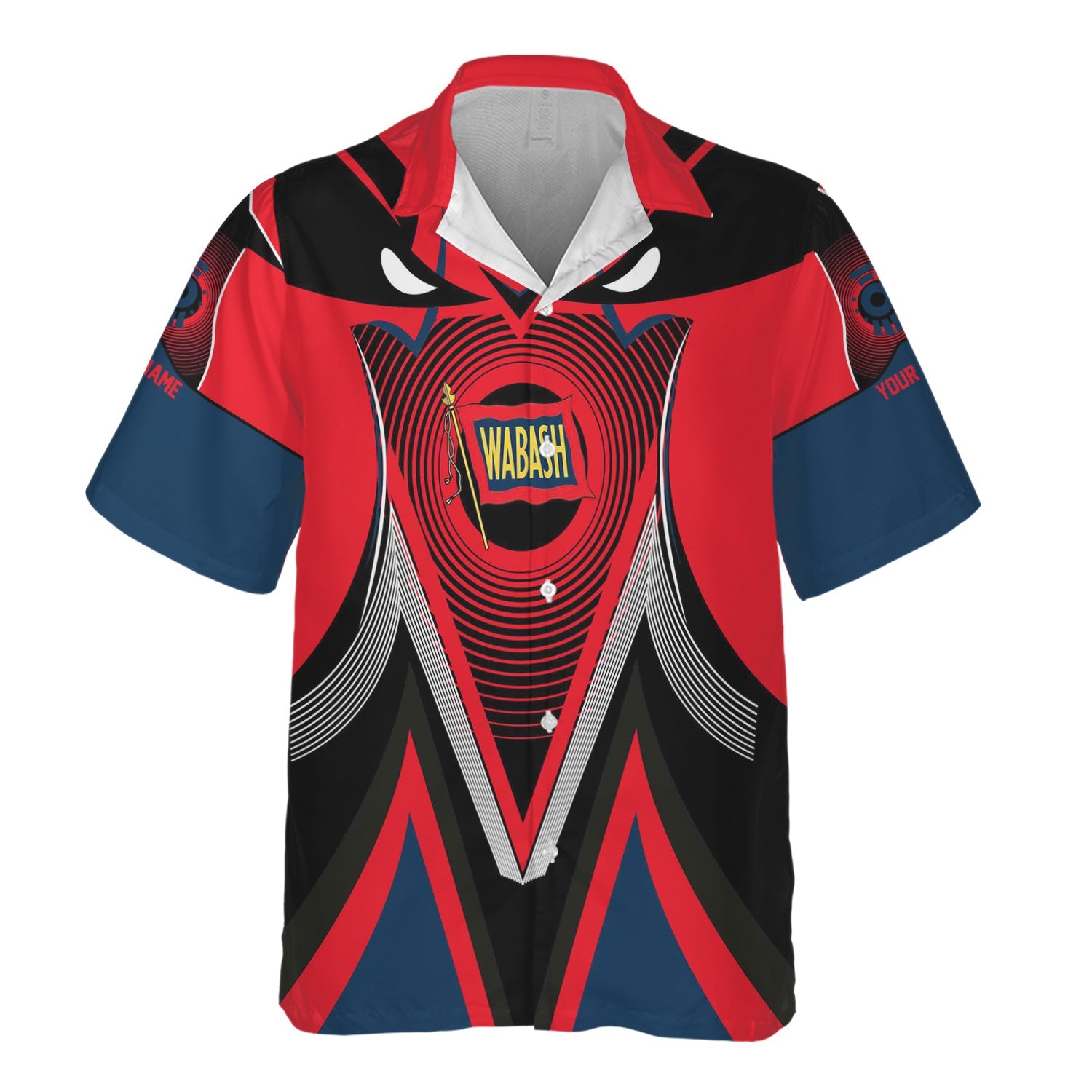 Railspirit Personalized Wabash Railroad Hawaiian Shirt Vibrant Graphic Pattern Shirt For Train Enthusiasts