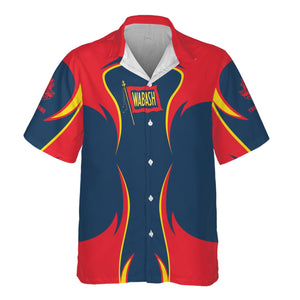 Railspirit Personalized Wabash Railroad Hawaiian Shirt Distinctive Flame Style Shirt For Steam Engine Addict