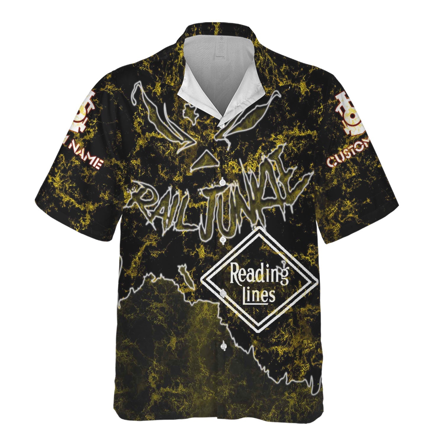 Railspirit Personalized Reading Railroad Hawaiian Shirt Torn Graphic Style Train Shirt For Rail Junkie