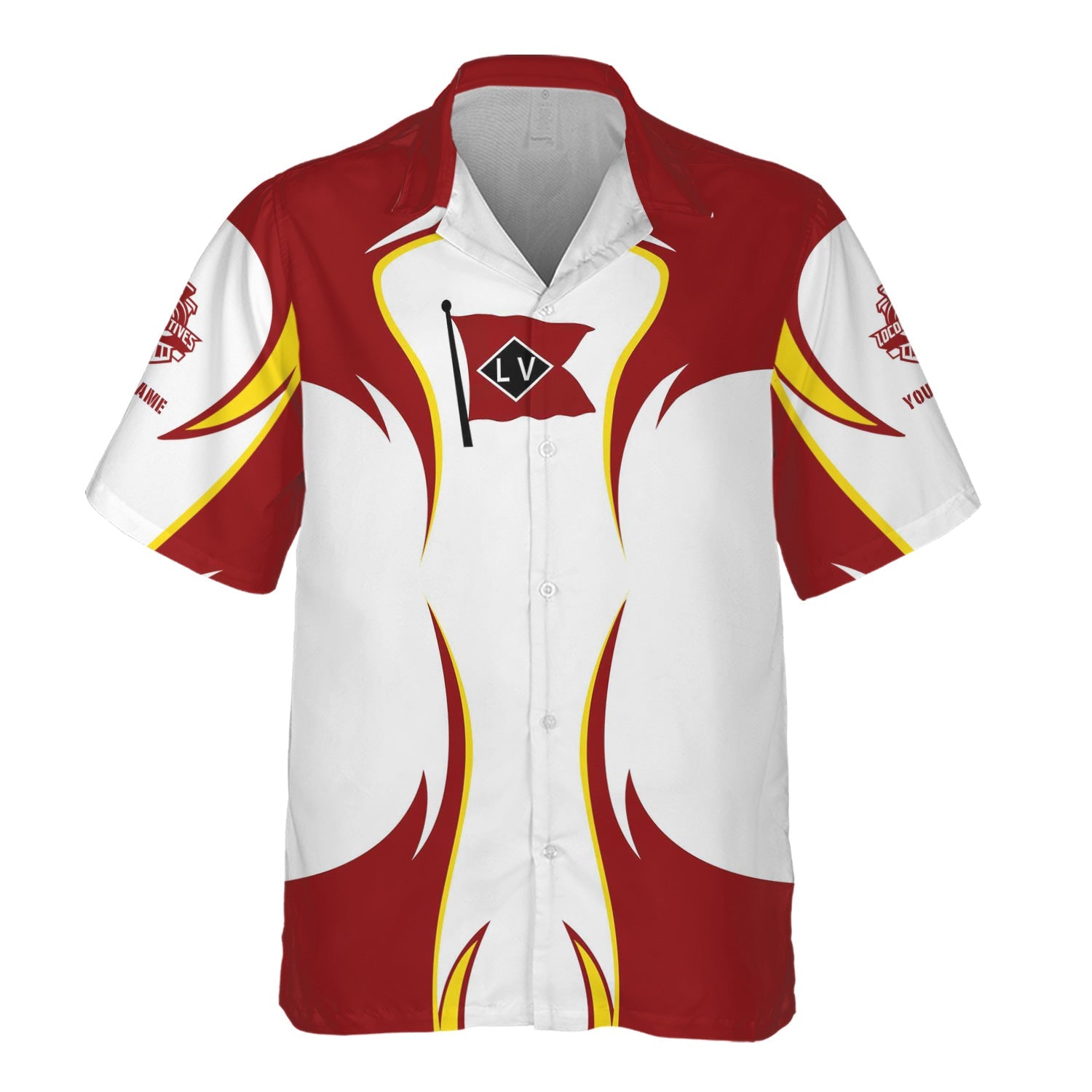 Railspirit Personalized Lehigh Valley Railroad Hawaiian Shirt Distinctive Flame Style Shirt For Steam Engine Addict