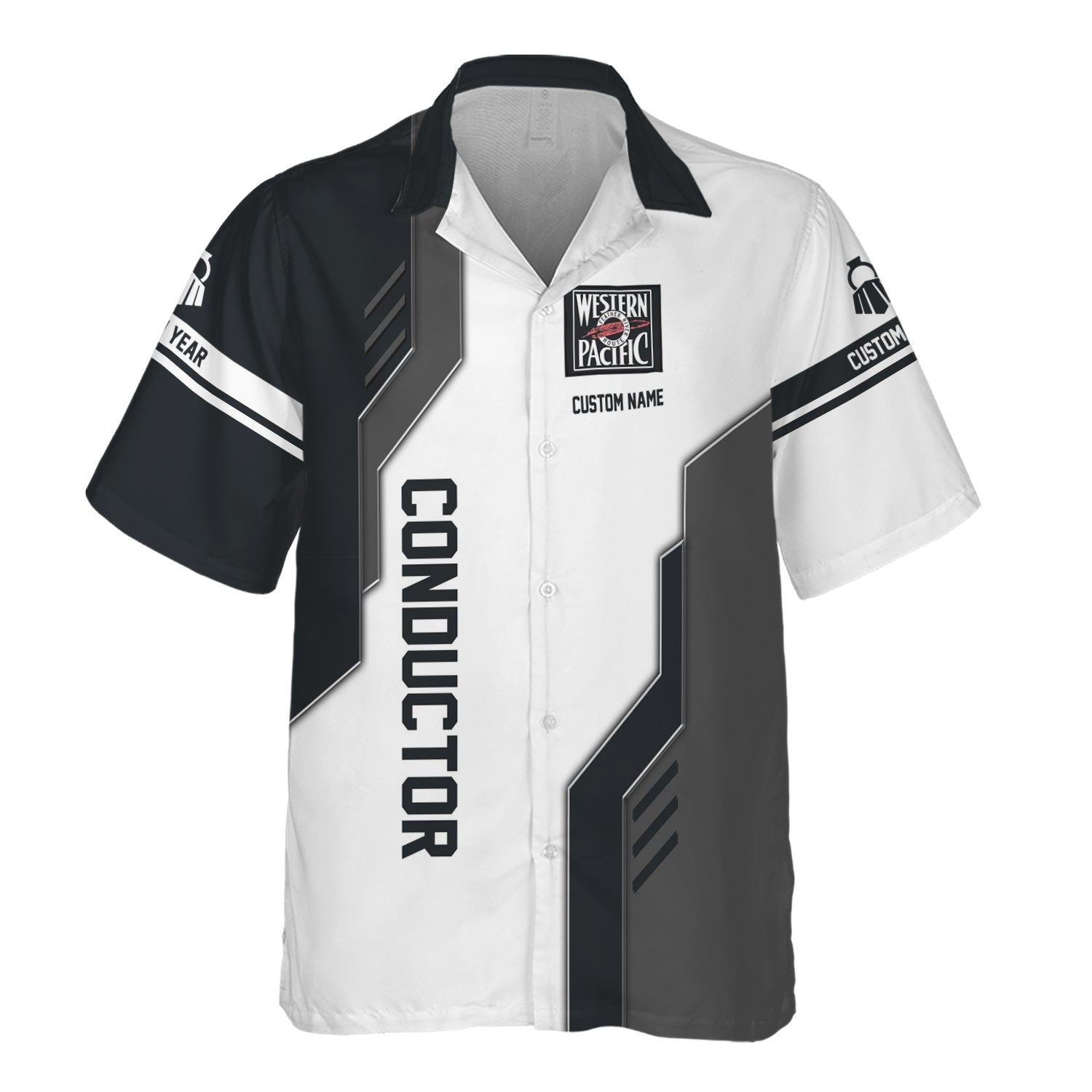 Railspirit Personalized Western Pacific Railroad Hawaiian Shirt Unique Railway Style with Custom Job Train Shirt