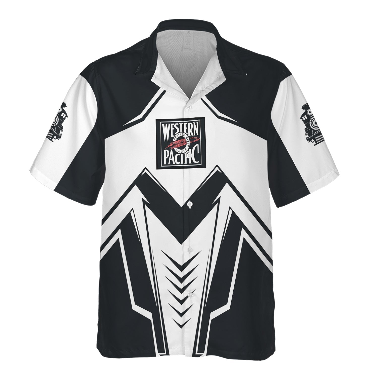 Railspirit Personalized Western Pacific Railroad Hawaiian Shirt Railway Trainspotter Style Shirt Gift Idea For Foamers