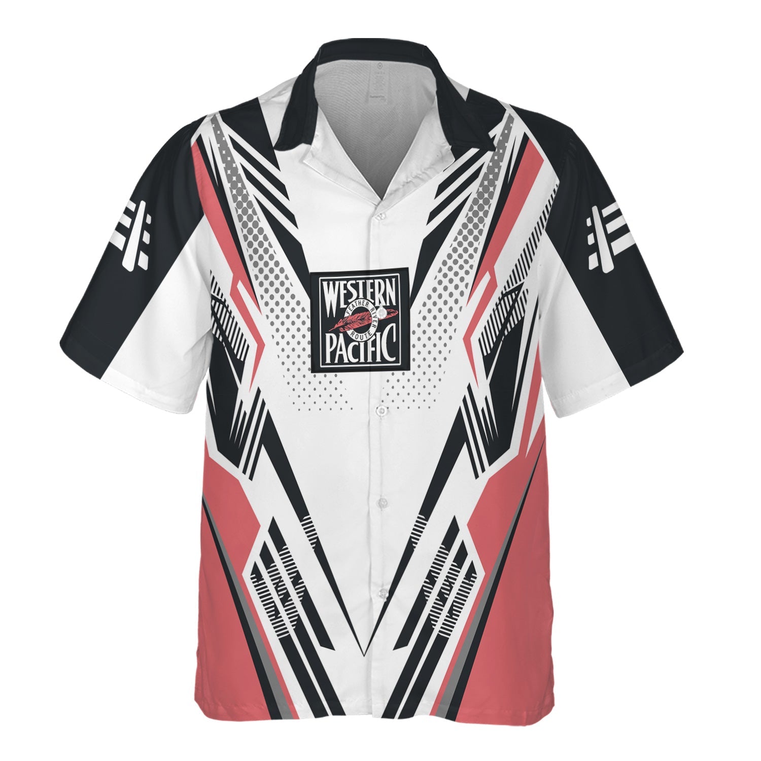 Railspirit Personalized Western Pacific Railroad Hawaiian Shirt Railroad Tribute Design Train Shirt for Train Lovers