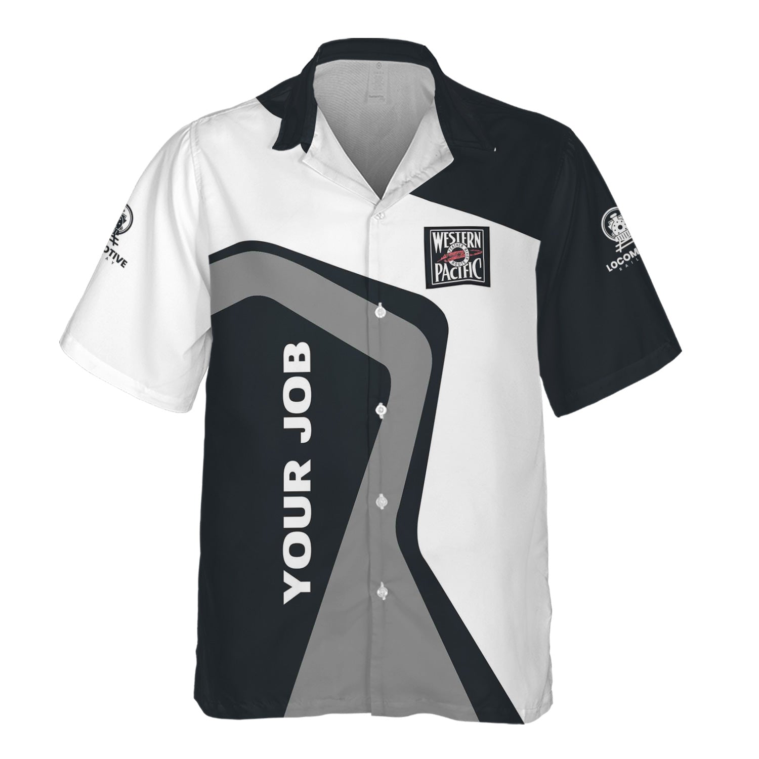 Railspirit Personalized Western Pacific Railroad Hawaiian Shirt Unique Design with Custom Job Position Train Shirt