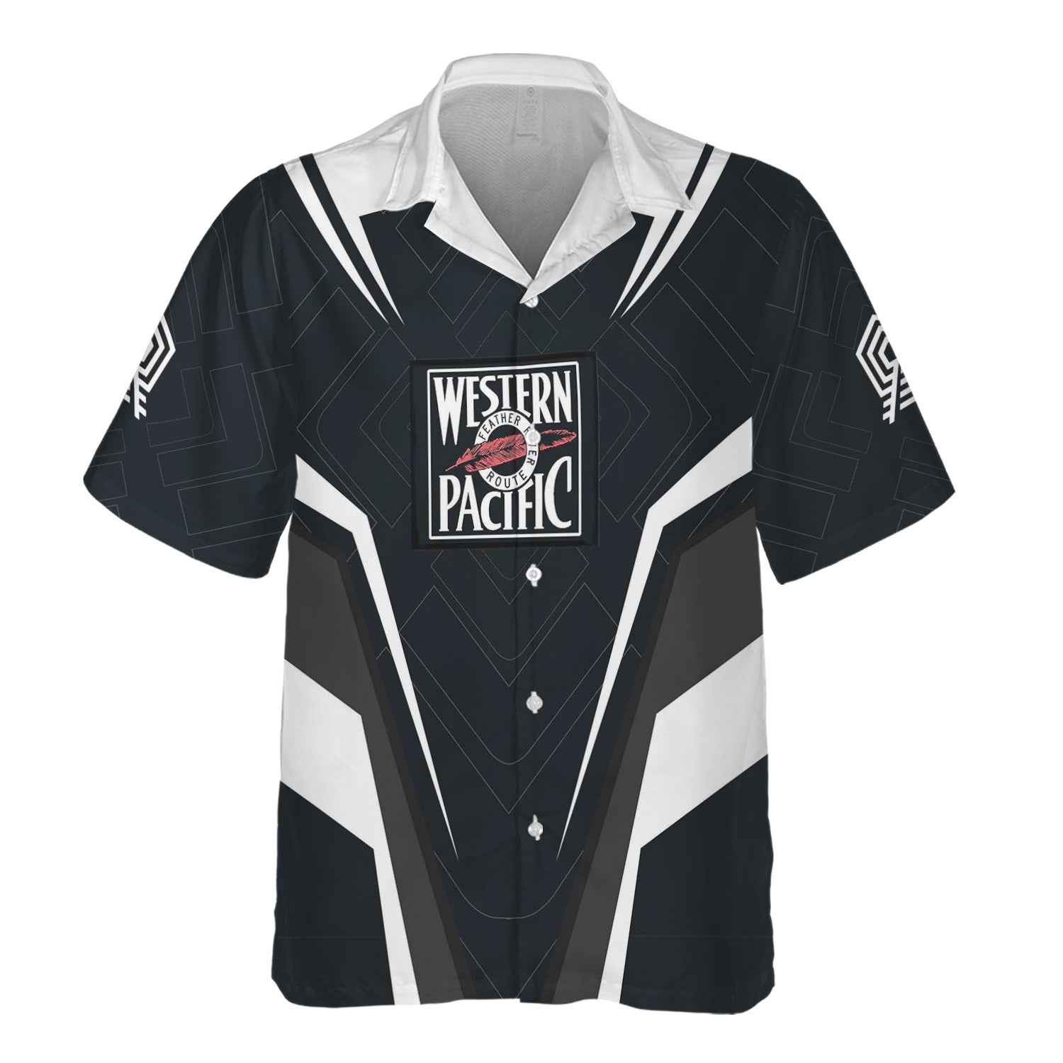 Railspirit Personalized Western Pacific Railroad Hawaiian Shirt Railway Inspired Apparel Train Shirt For Train Lovers