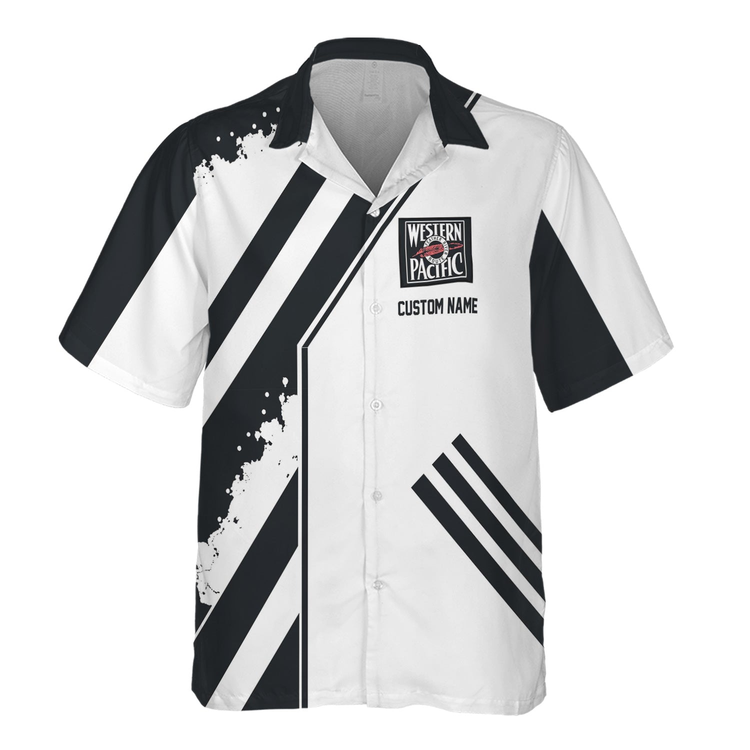 Railspirit Personalized Western Pacific Railroad Hawaiian Shirt Locomotive Design Train Shirt for Train Enthusiast