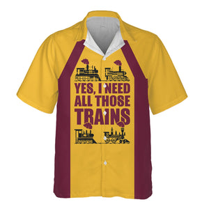 Railspirit Custom Name Boston and Maine Railroad Hawaiian Shirt Yes I Need All Those Train Printed Shirt