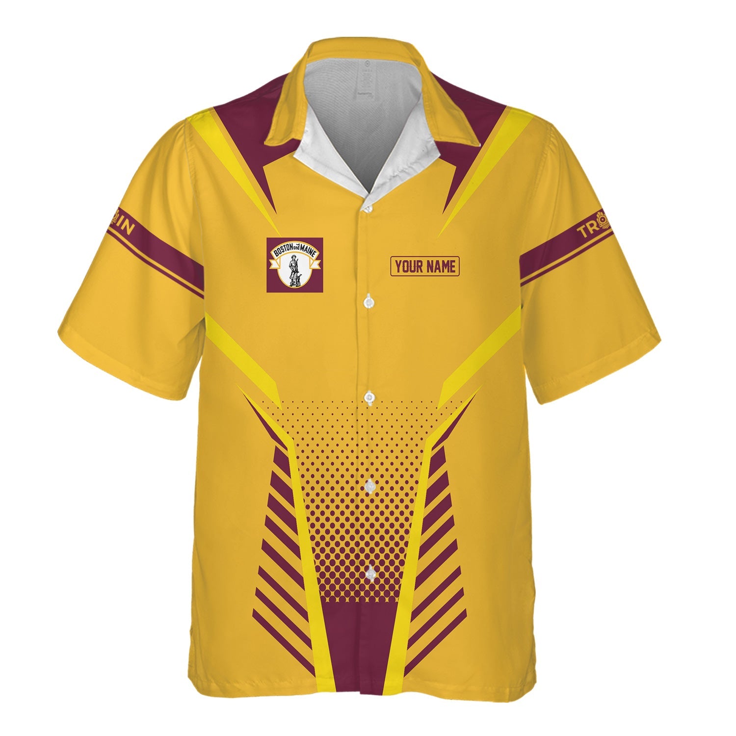 Railspirit Personalized Boston and Maine Railroad Hawaiian Shirt Unisex Train Shirt All Over Print