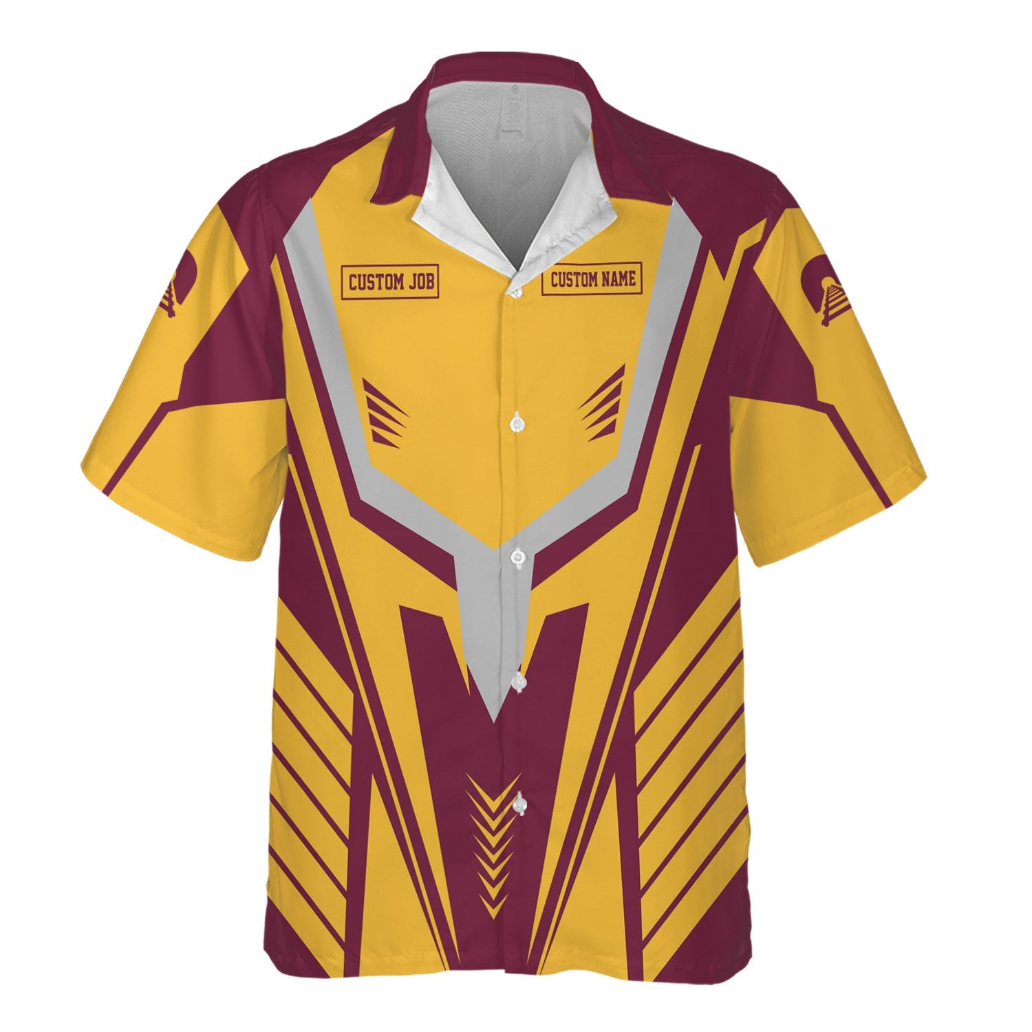 Railspirit Personalized Boston and Maine Railroad Hawaiian Shirt Workwear-Inspired with Custom Position Train Shirt