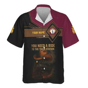 Railspirit Personalized Boston and Maine Railroad Hawaiian Shirt You Need A Ride To The Train Station Shirt For Train Lovers