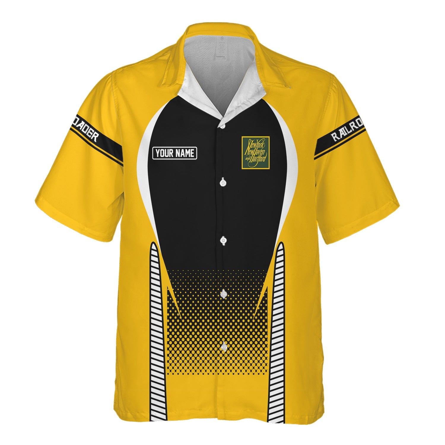 Railspirit  Personalized  New York, New Haven and Hartford Railroad Hawaiian Shirt  Stress Is Caused By Not Having Enough Trains New Haven Railroad Shirt All Over Print