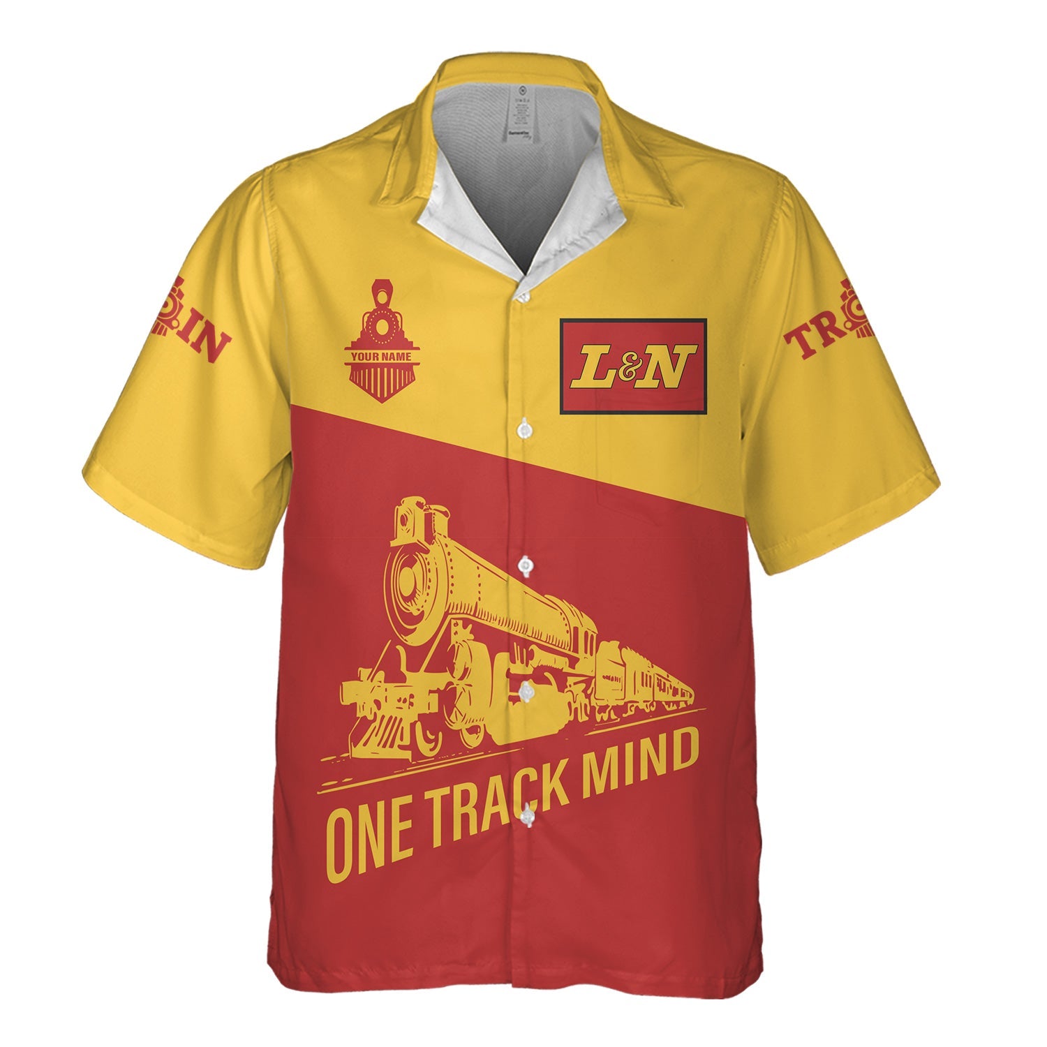 Railspirit Personalized Louisville and Nashville Railroad Hawaiian Shirt One Track Mind Unisex Train Shirt Gift Idea For Train Lover