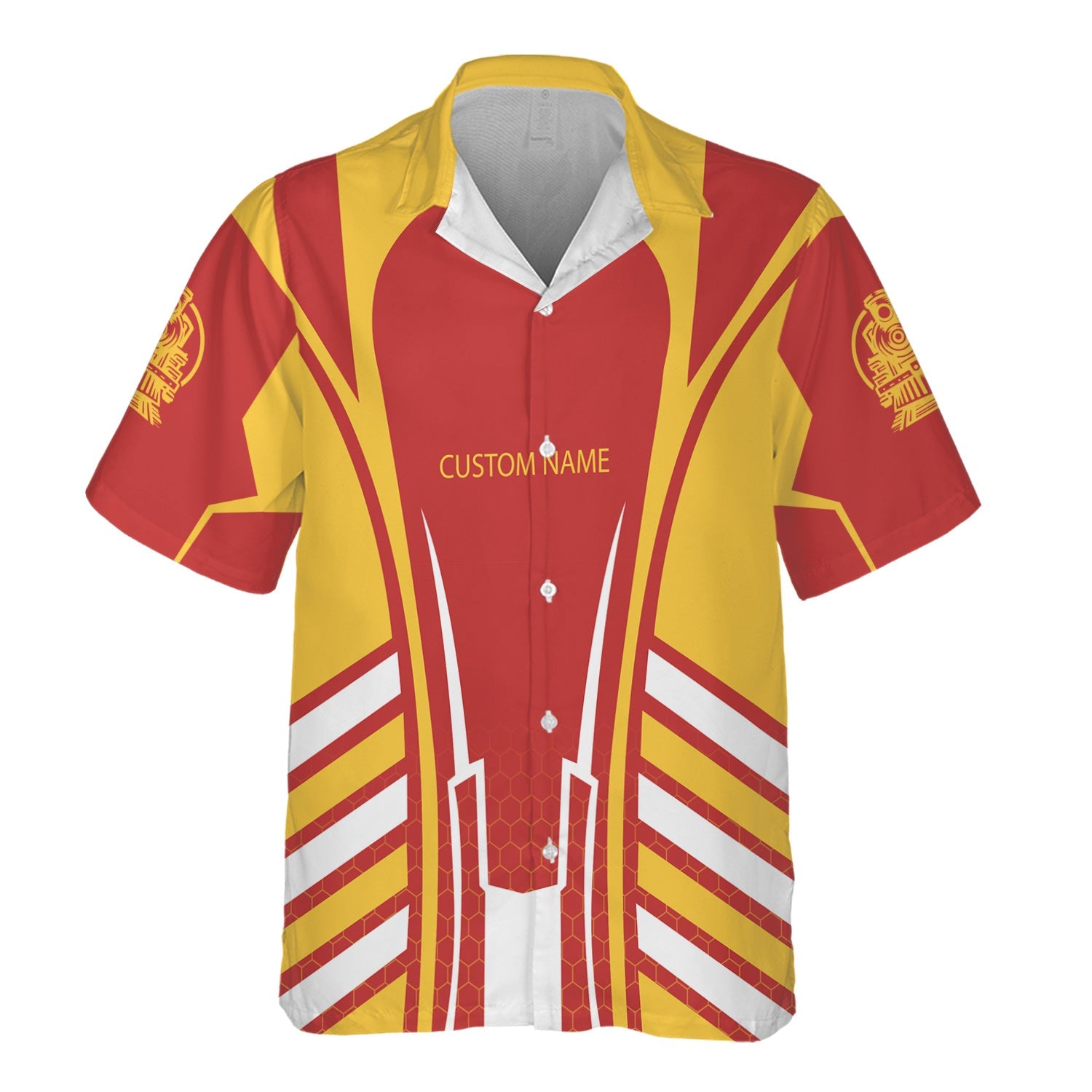 Railspirit Personalized Louisville and Nashville Railroad Hawaiian Shirt Striped Railroad Style L&N Train Shirt All Over Print