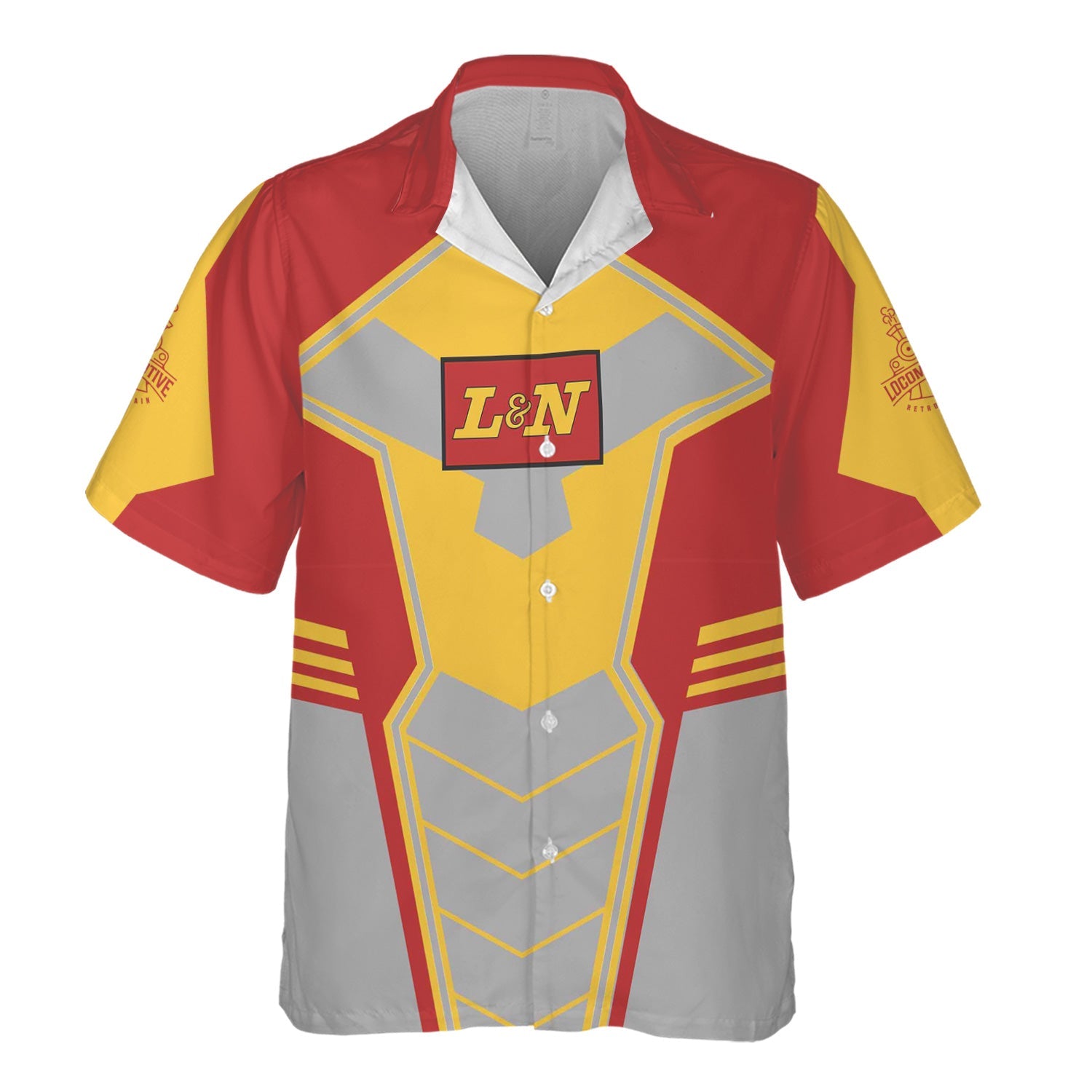 Railspirit Personalized Louisville and Nashville Railroad Hawaiian Shirt Engine-Inspired Style L&N Train Shirt for Railroad Fanatic