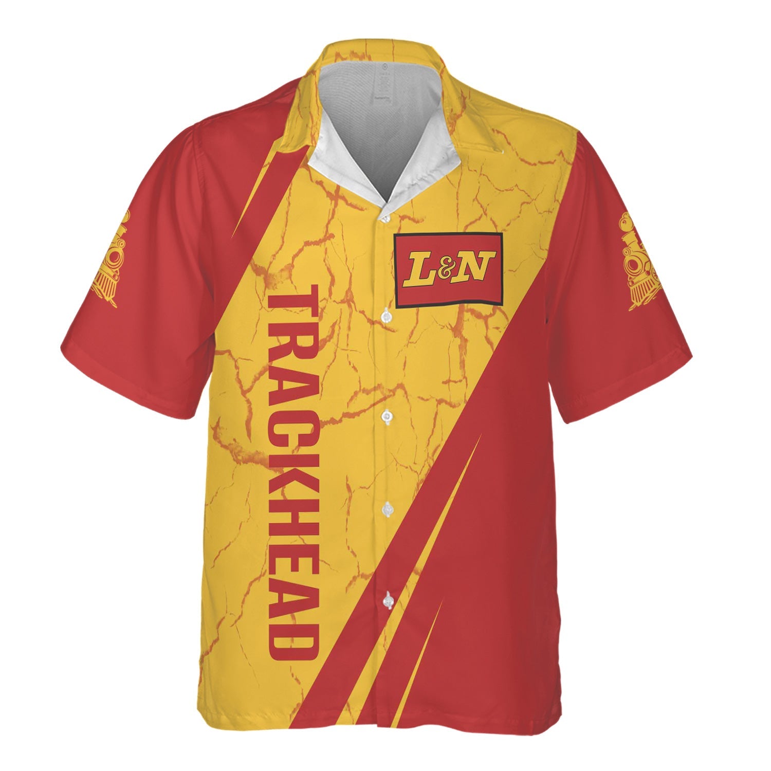 Railspirit Personalized Louisville and Nashville Railroad Hawaiian Shirt Crackle Texture Style L&N Shirt For Trackhead