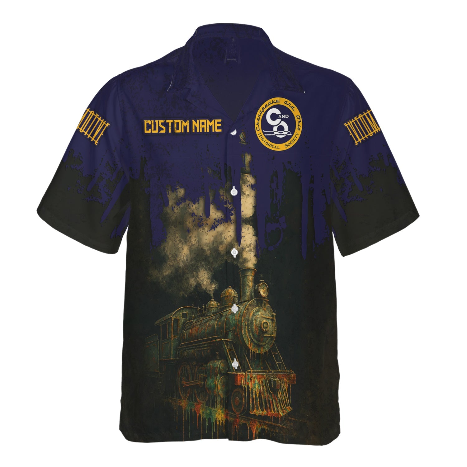 Railspirit Personalized Chesapeake and Ohio Railway Hawaiian Shirt Vintage Train Art Style C&O Shirt For Locomotive Fans
