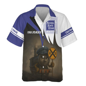Railspirit Personalized New York, Chicago and St. Louis Railroad Hawaiian Shirt Angry Train Nickel Plate Road Hawaiian Shirt Gift For Train Lover