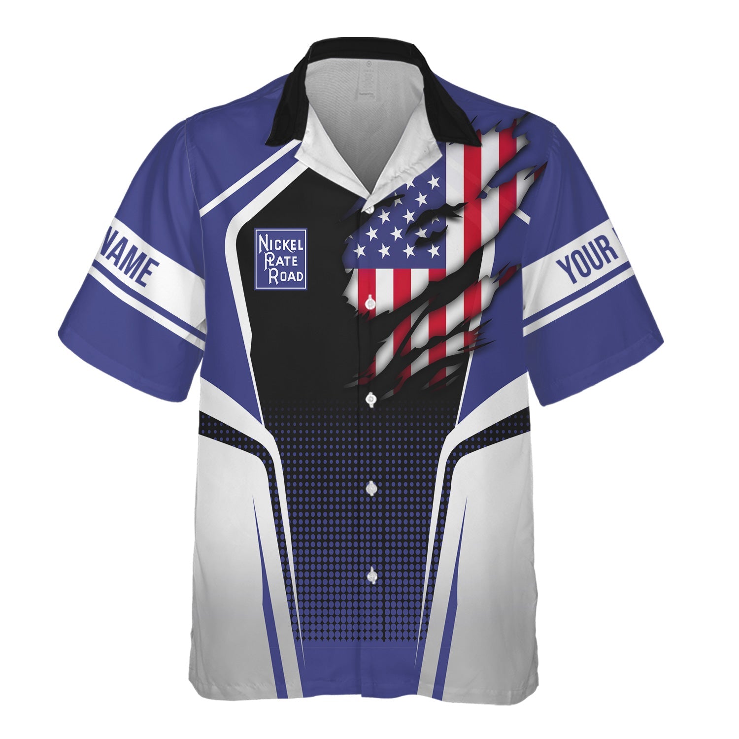 Railspirit Personalized New York, Chicago and St. Louis Railroad Hawaiian Shirt American Eagle Vintage Train Nickel Plate Road Shirt