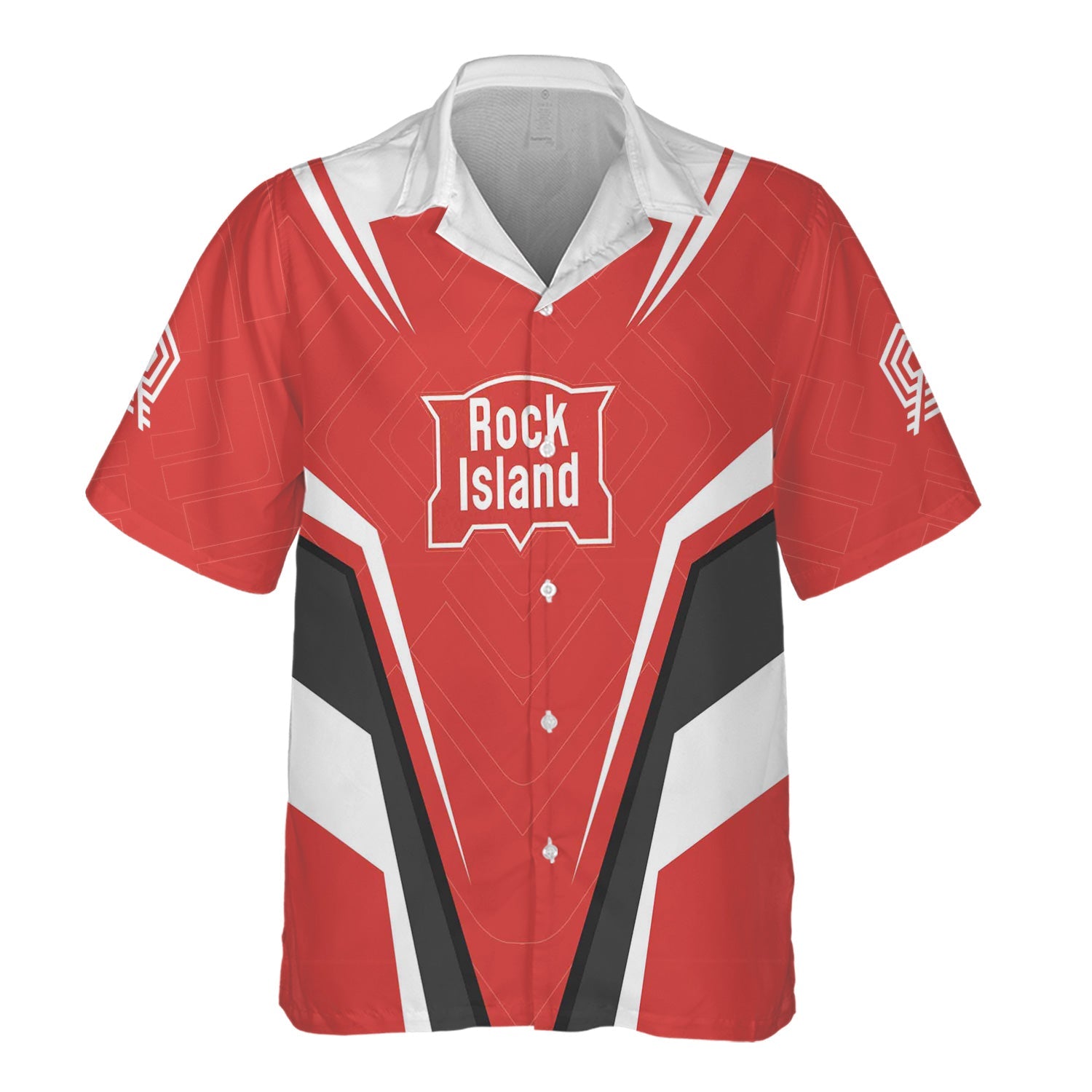 Railspirit Personalized Chicago, Rock Island and Pacific Railroad Hawaiian Shirt Railway Inspired Apparel Rock Island Railroad Train Shirt